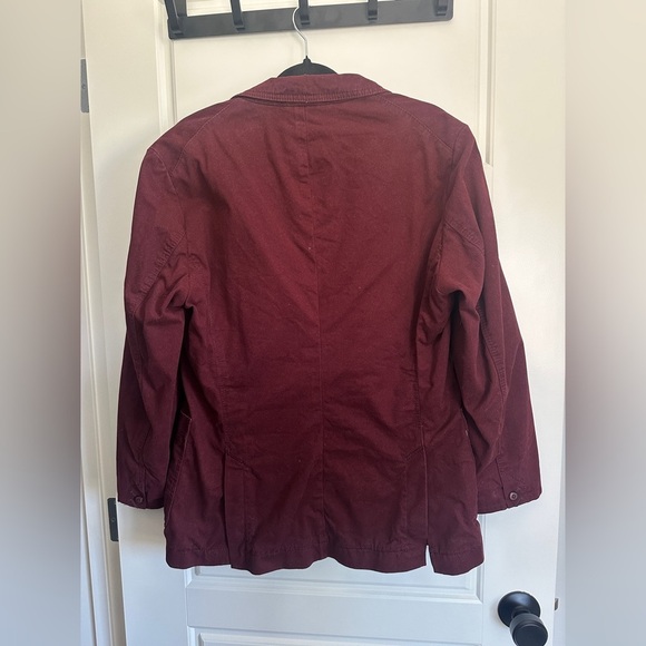 Hugo Boss Wine Red Blazer with Plaid Inner Coat Accents - Picture 2 of 5